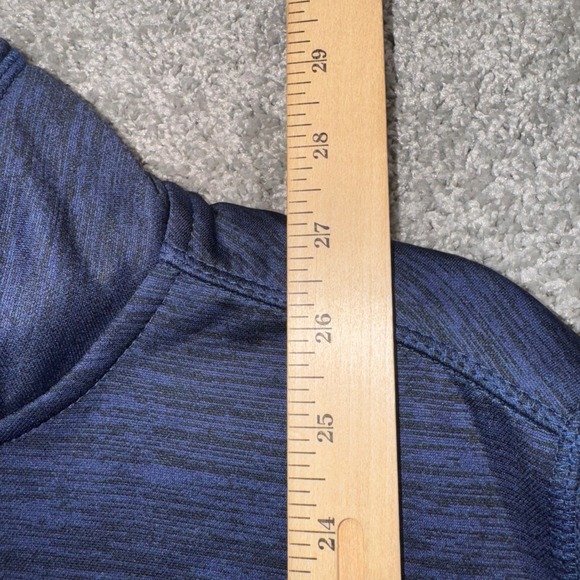 Eddie Bauer Mens Blue Heathered 1/4 Zip Pullover Fleece Sweatshirt Size Medium - Picture 4 of 7